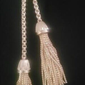J Crew Gold Tone  Double Fringe Tassel Necklace